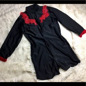 Black embroidered Bodysuit